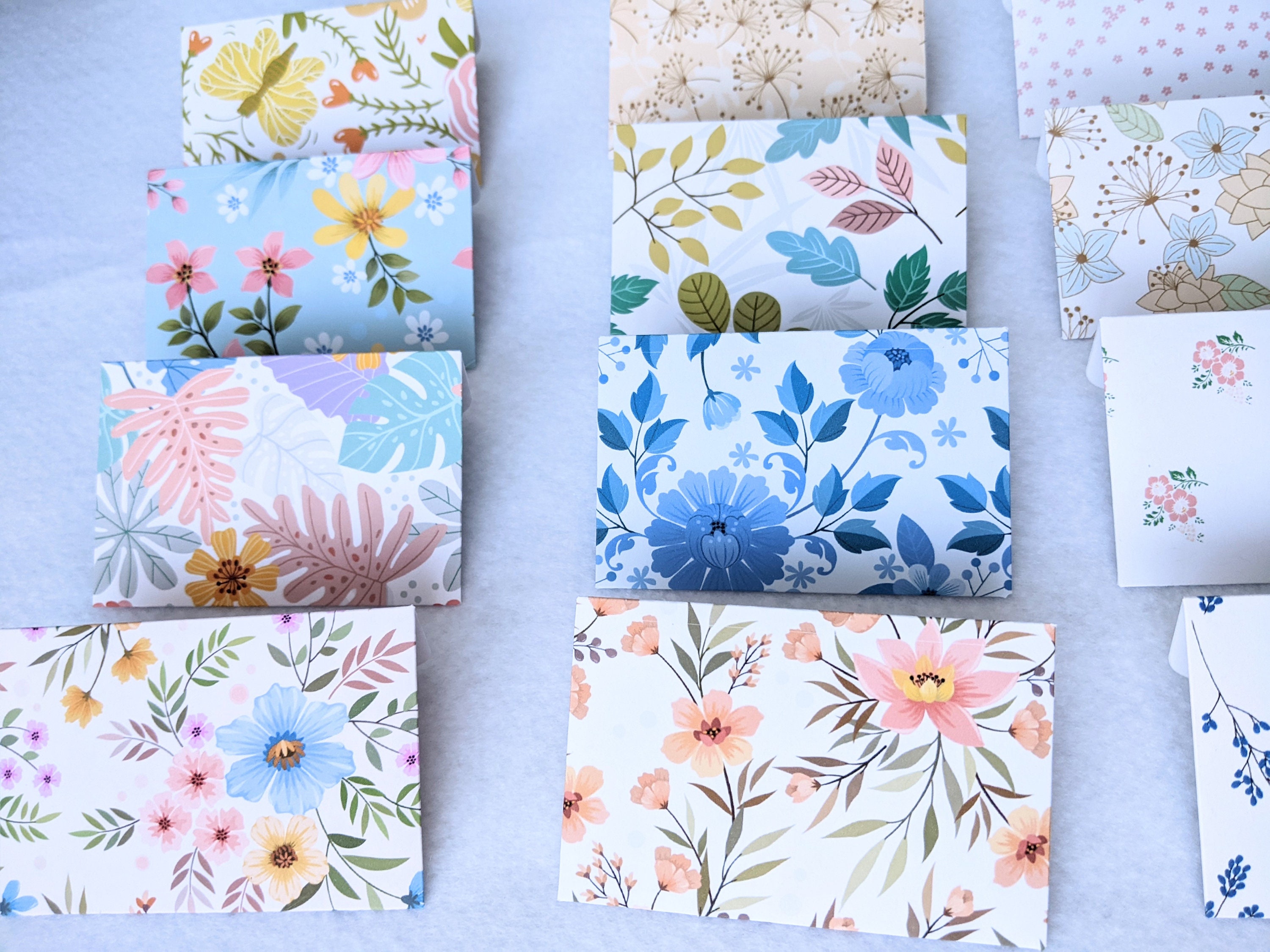 Floral Mini Envelopes: Assorted Designs, Gift Card Size, Set of 12 - Etsy