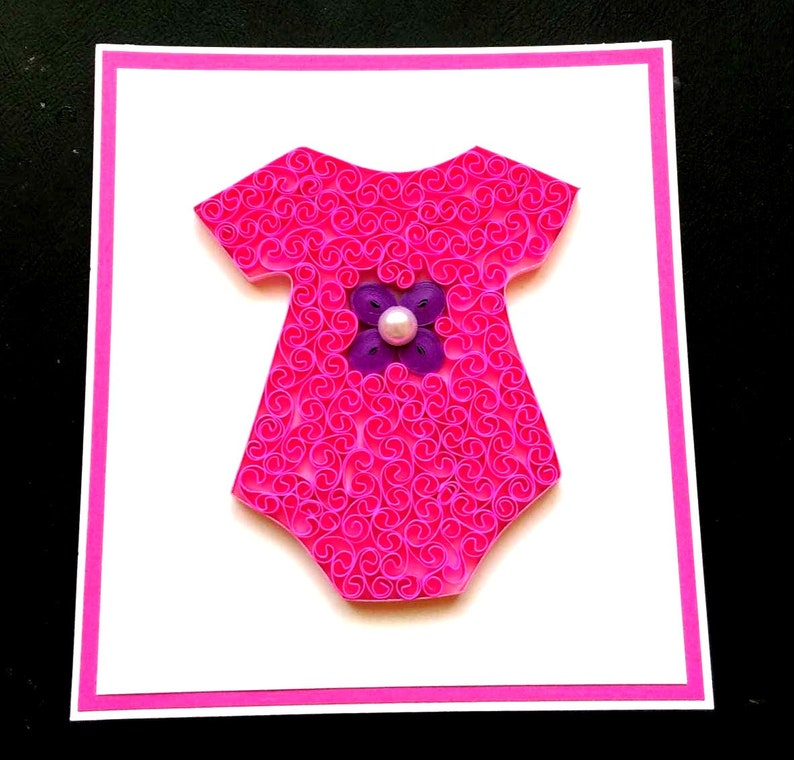 New Baby Quilled Greeting Card Baby Shower Card Its A Girl Etsy
