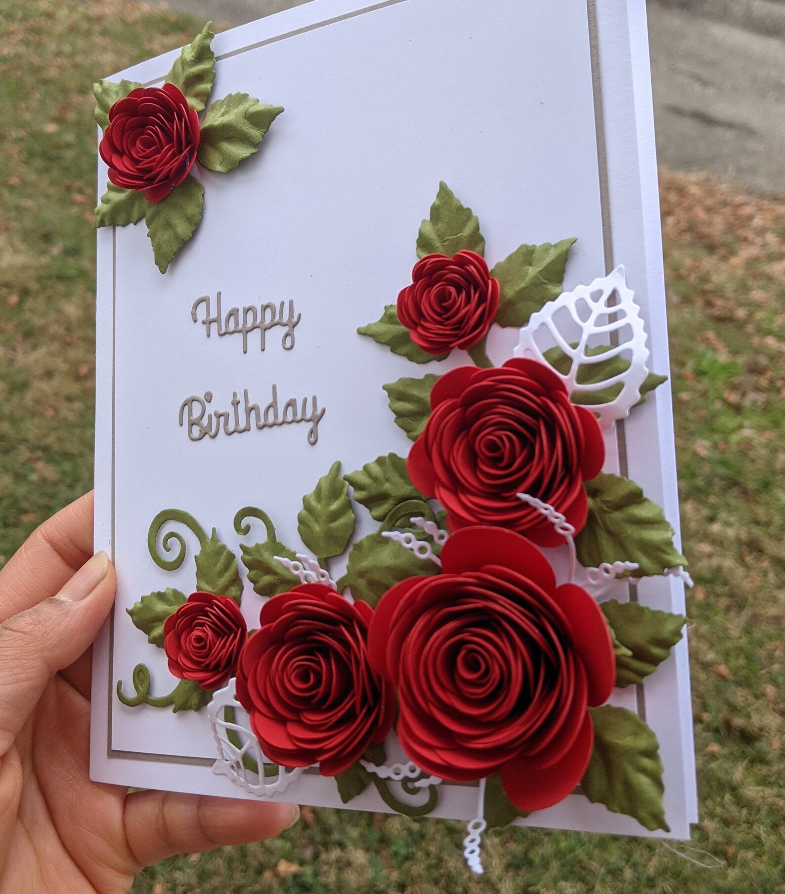 3D Rose Mothers Day Quilling Cardhappy Birthdaymothers Day Etsy