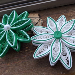 Green Christmas Ornaments-Quilled Ornaments -Handmade
