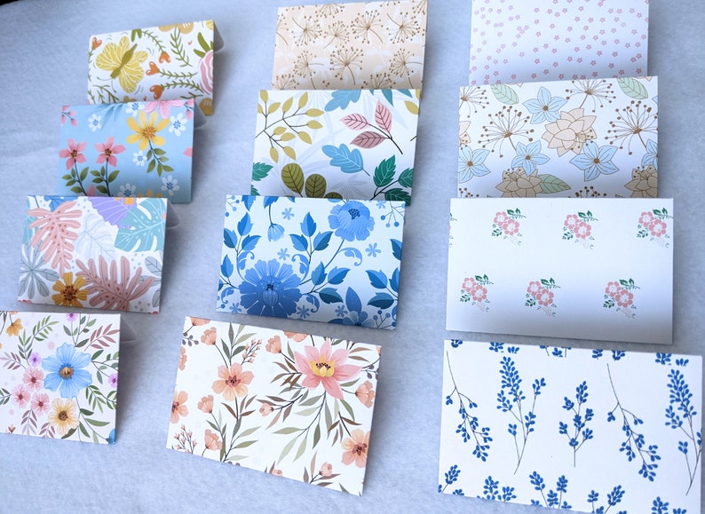 Floral Mini Envelopes: Assorted Designs, Gift Card Size, Set of 12 - Etsy