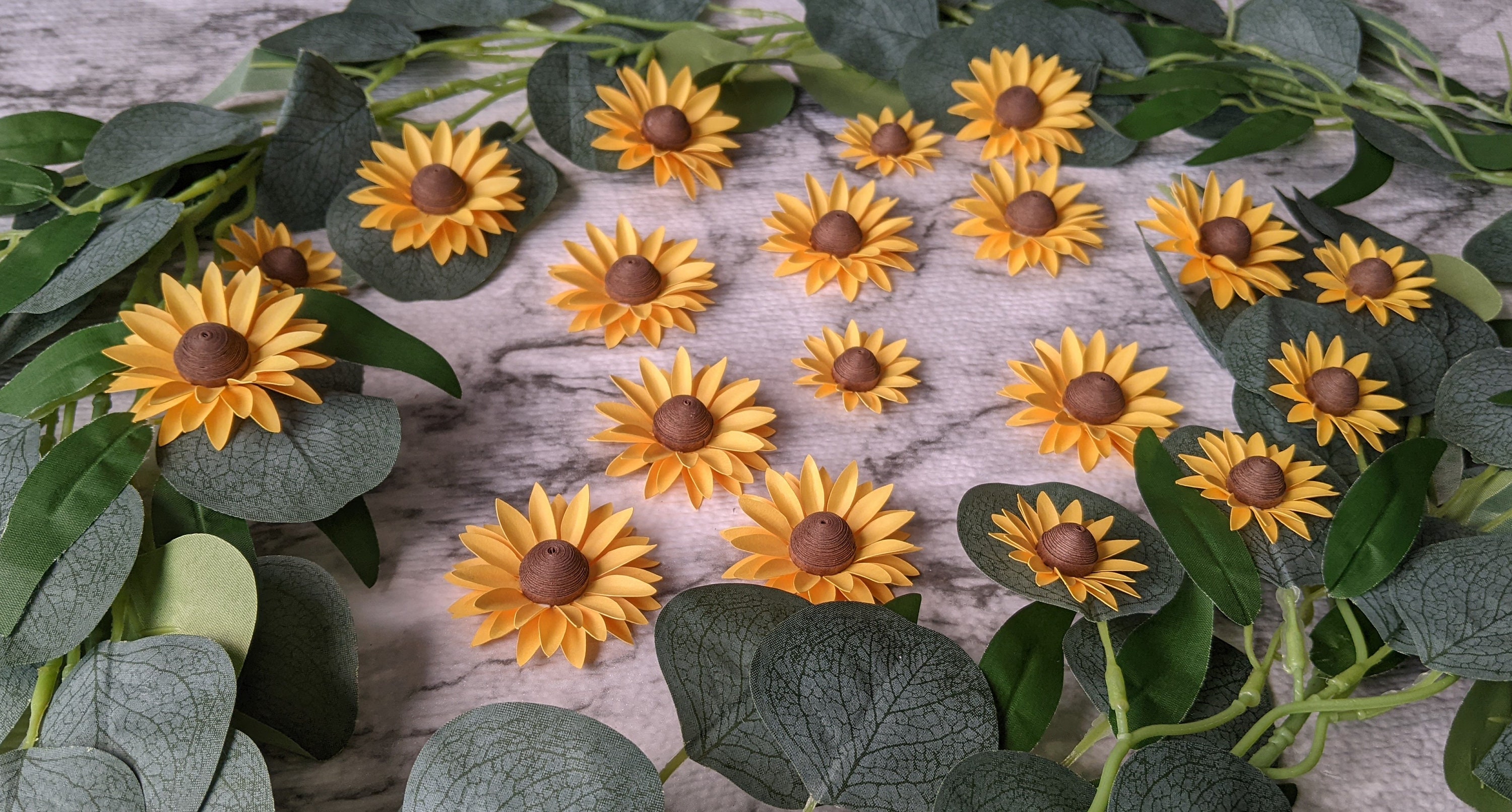 Set of 12 Sunflower Paper Confetti Table Scatter Small Sunflower Sunflower theme Birthday decorBaby Shower Wedding Decor