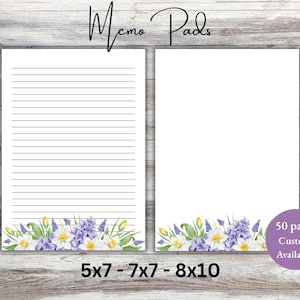 Floral Notepad: 5x7 Writing Pad, 50 Sheets