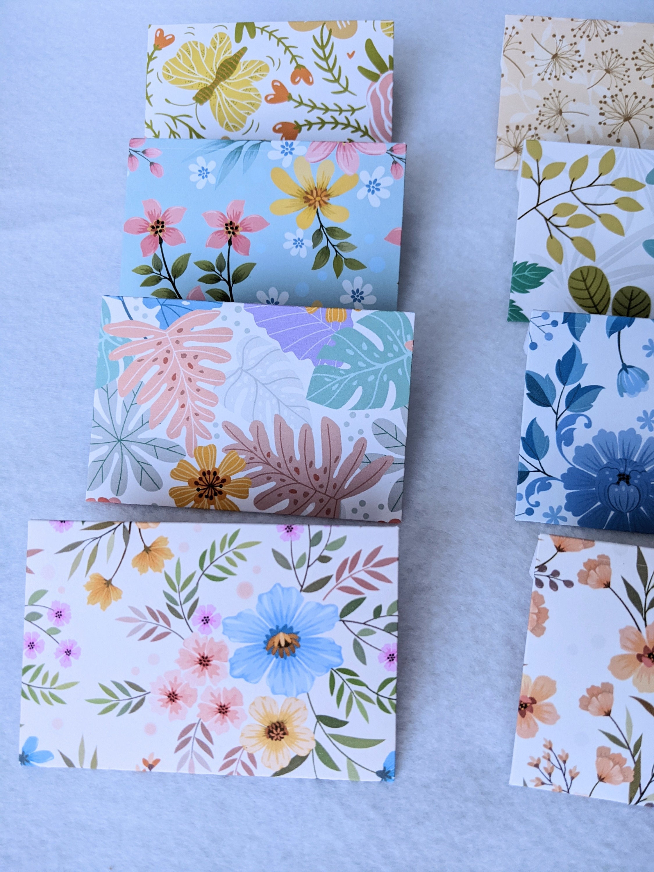 Floral Mini Envelopes: Assorted Designs, Gift Card Size, Set of 12 - Etsy