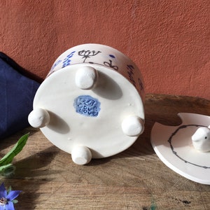 sugar pot, jam pot, lidded pot, lidded sugar bowl, handmade pottery, birthday, gift, housewarming, wedding, cottagecore, gift idea image 5