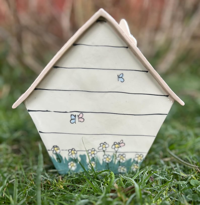 Personalized Dog Urn for Ashes, Hand-Painted Ceramic Pet Memorial Keepsake House image 7