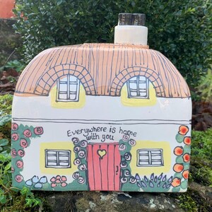 Handmade Cottage Urn, Ceramic House for Ashes, Personalized Inscription, Large Urn for Adult image 7