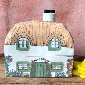 Handmade Cottage Urn, Ceramic House for Ashes, Personalized Inscription, Large Urn for Adult image 10