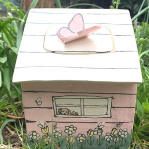 Personalized Dog Urn for Ashes, Hand-Painted Ceramic Pet Memorial Keepsake House image 18
