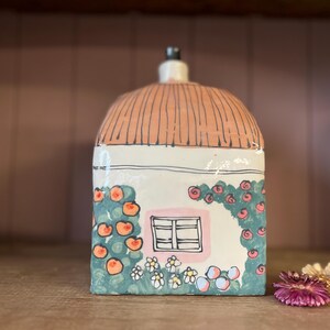 Handmade Cottage Urn, Ceramic House for Ashes, Personalized Inscription, Large Urn for Adult image 5
