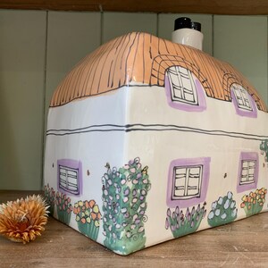 Handmade Cottage Urn, Ceramic House for Ashes, Personalized Inscription, Large Urn for Adult image 12
