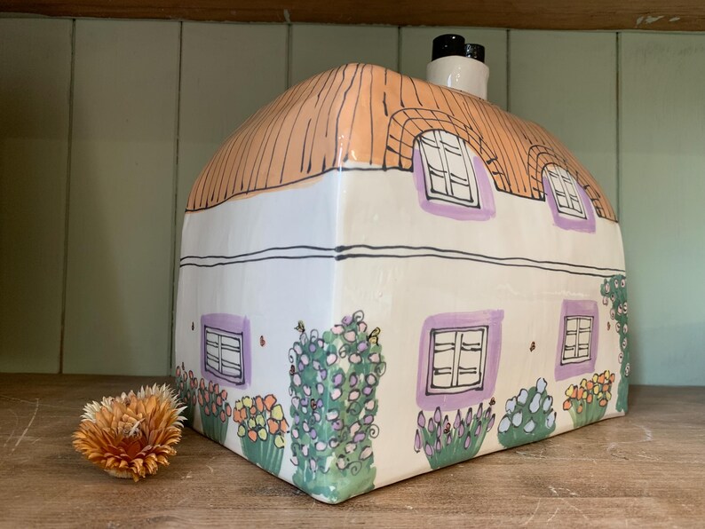 Handmade Cottage Urn, Ceramic House for Ashes, Personalized Inscription, Large Urn for Adult image 12
