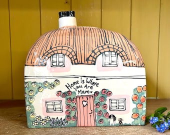 Handmade Adult Urn, Ceramic Cremation Vessel, Cottage Urn, Personalized  House Urn, holds up to large body weight