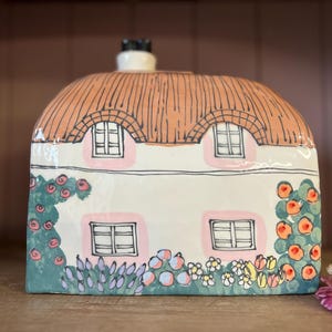 Handmade Cottage Urn, Ceramic House for Ashes, Personalized Inscription, Large Urn for Adult image 4
