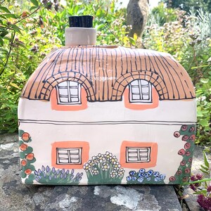 Handmade Cottage Urn, Ceramic House for Ashes, Personalized Inscription, Large Urn for Adult image 8