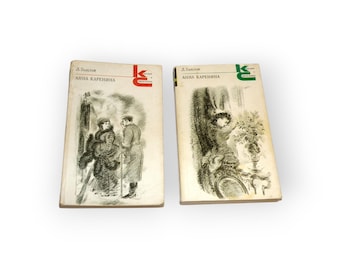 Anna Karenina von Leo Tolstoi, 1979, sowjetisches Buch in zwei Bänden in russischer Sprache