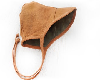 linen baby bonnet