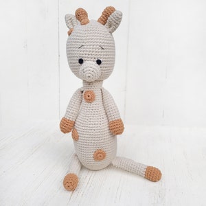 Crochet Giraffe Toy Baby Boy or Girl Soft Stuffed Doll  Baby's First Toy Sleeping Buddy 14" Security Blanket Toy Amigurumi lovey