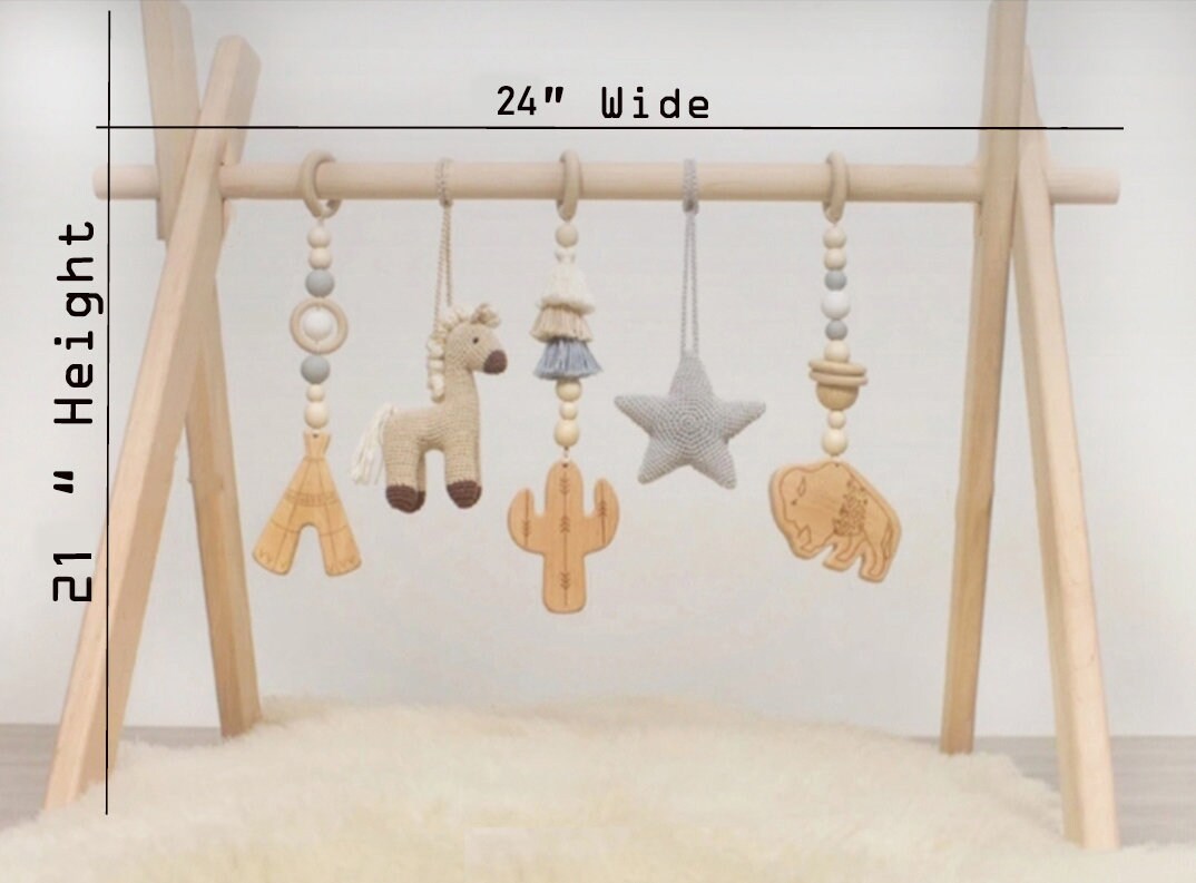 Wooden Play Gym for Baby Wild WEST Adventures with 5 Natural Etsy