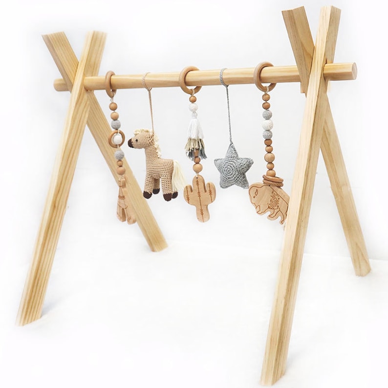Wooden Play Gym for Baby Wild WEST Adventures with 5 Natural Etsy