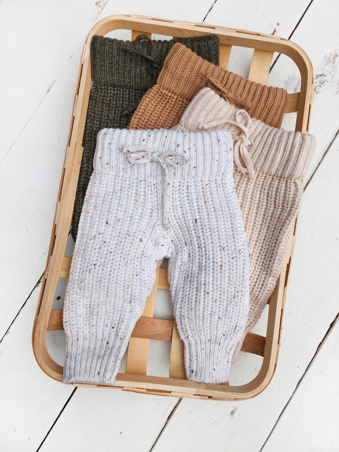Baby Knit PANTS Cotton Chunky BRAIDED Newborn Knit Matching Kids