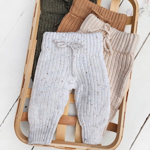 Baby Knit PANTS Cotton Chunky BRAIDED Newborn Knit Matching kids sweatpants Warm Knitted Infant