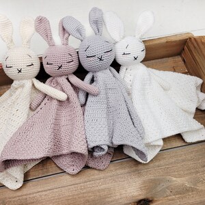 Cotton Crochet Sleepy Bunny Blanket Soft Head Stuffed Bunny