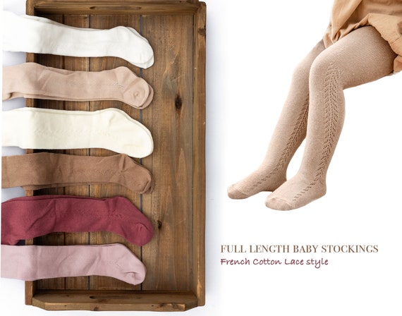 Toddler Little Girls Cotton Tights Footed Spring & Autumn Cable Knit  Legging Pantyhose Stocking