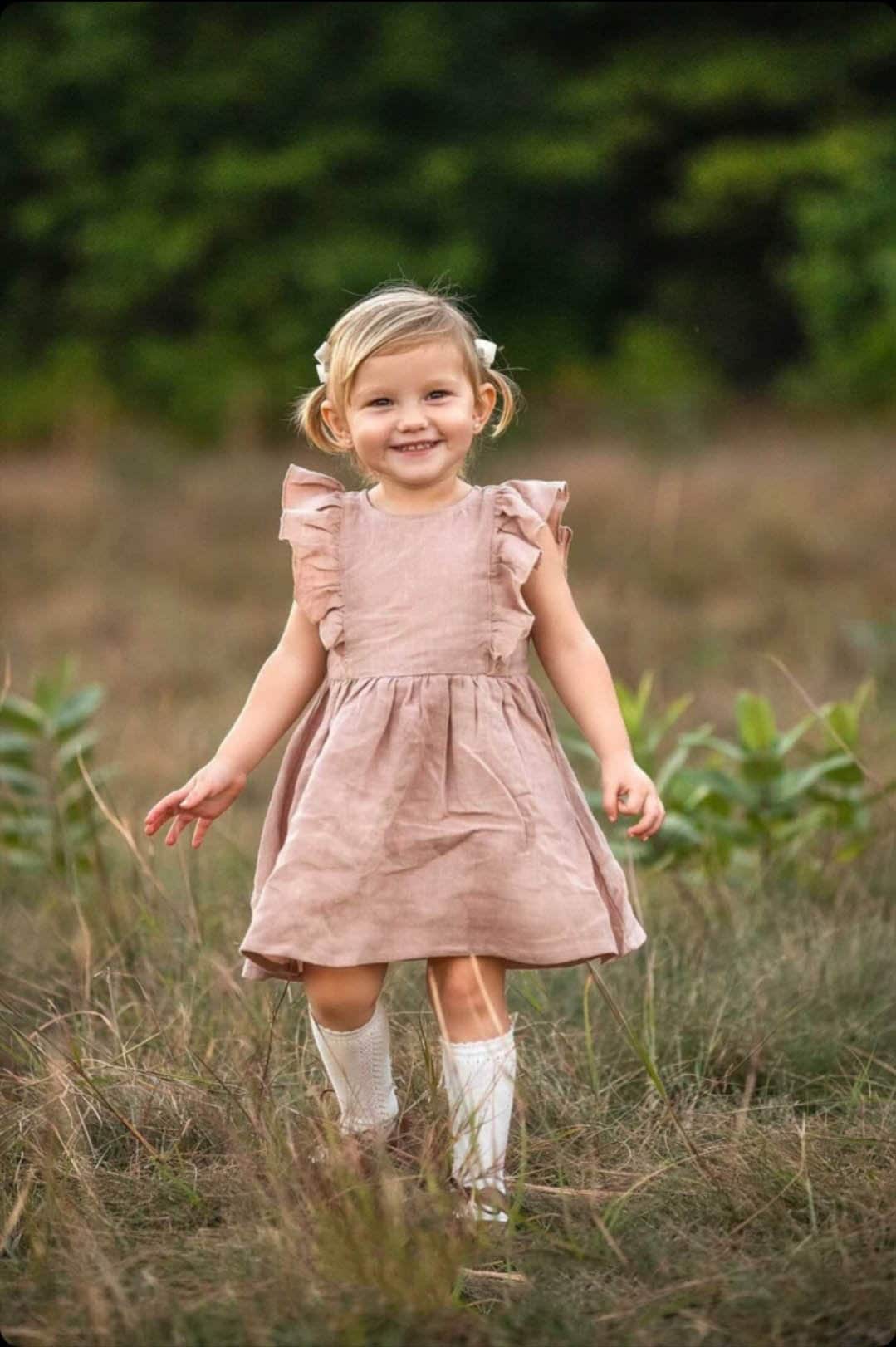 Kids Princess Ruffle T-Shirt Dress Outfit Baby Girls Casual Tops