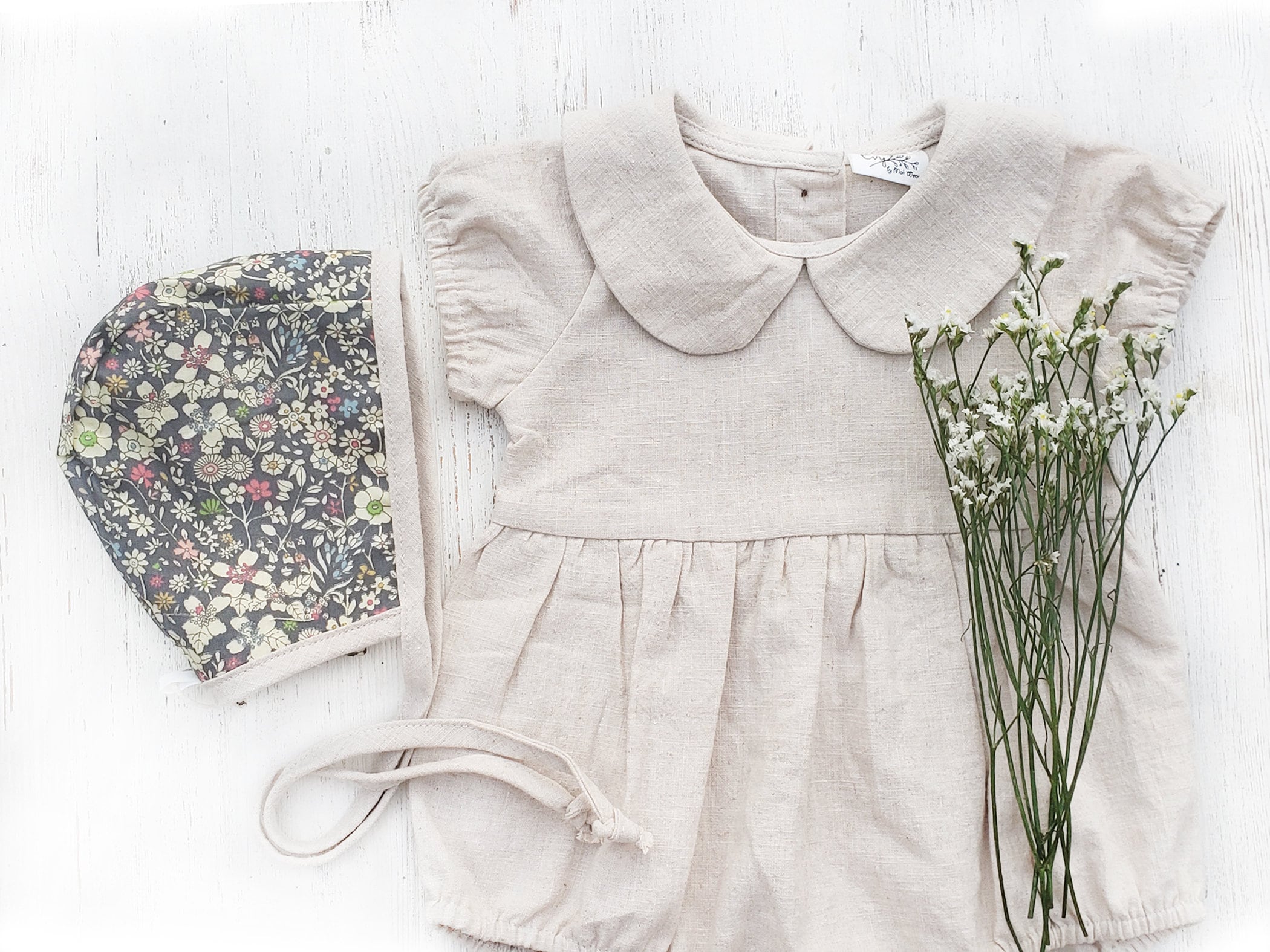 Baby Girl Linen Romper Neutral Spring Summer Colors Short - Etsy
