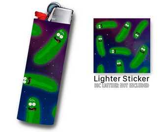 Pickle Rick Lighter Sticker For BIC Lighter, Lighter Vinyl Sticker, lighter cover