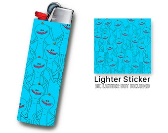 Mr Meeseeks Lighter Sticker For BIC Lighter, Lighter Vinyl Sticker, lighter cover