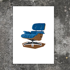 Mid-century Furniture Instant Download, Printable Wall Art, Digital Download,  Contemporary Interior Design, Eames Chair
