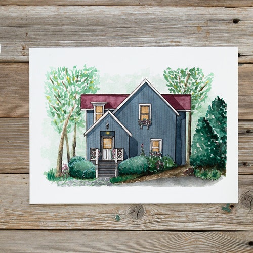 Custom HOUSE PAINTING House Portrait Painting of Home Etsy