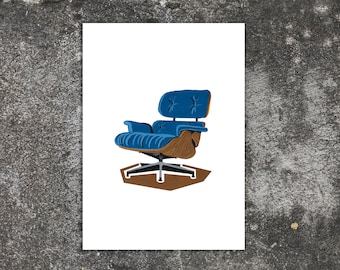 Mid-century Furniture Instant Download, Printable Wall Art, Digital Download,  Contemporary Interior Design, Eames Chair