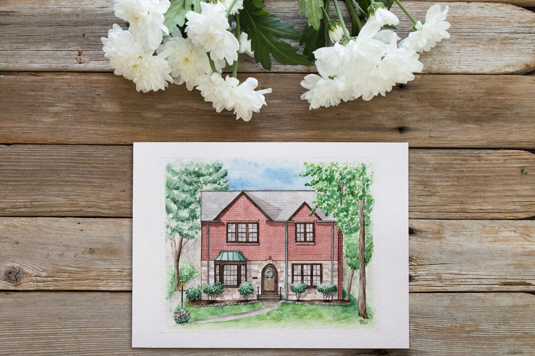 Custom House Portrait of Your Home or Cottage, Housewarming Gift ...