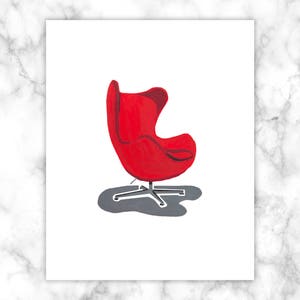 Mid-century Furniture Instant Download, Printable Wall Art, Digital Download,  Contemporary Interior Design, Egg Chair