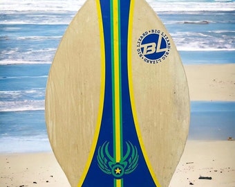 Vtg Big Lizard Kick Board Boogie Skim Beach Surf 30”x 20" Wooden 3/8" Thick