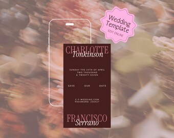 Minimalist Wedding Save the Date Template: DIY Digital Download