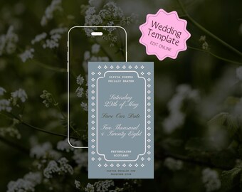 Minimalist Wedding Save the Date Template: DIY Digital Download