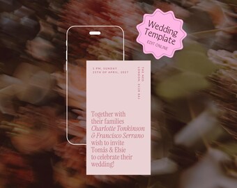 Minimalist Wedding Invitation Template: DIY Digital Download
