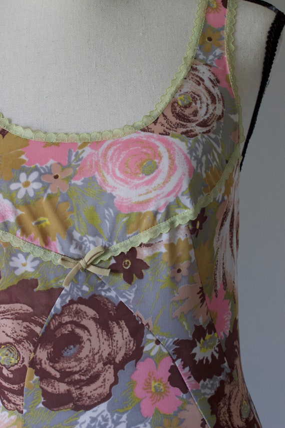 Groovy Blooms - 60s Vintage Floral Slip Dress - image 3