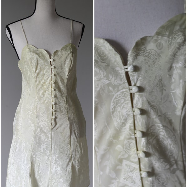 Sunshine Glow: 80s Vintage Pale Yellow Victoria's Secret Slip Dress