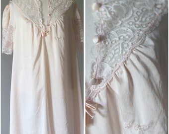 Blushing Elegance - Vintage 80s Silk Nightgown