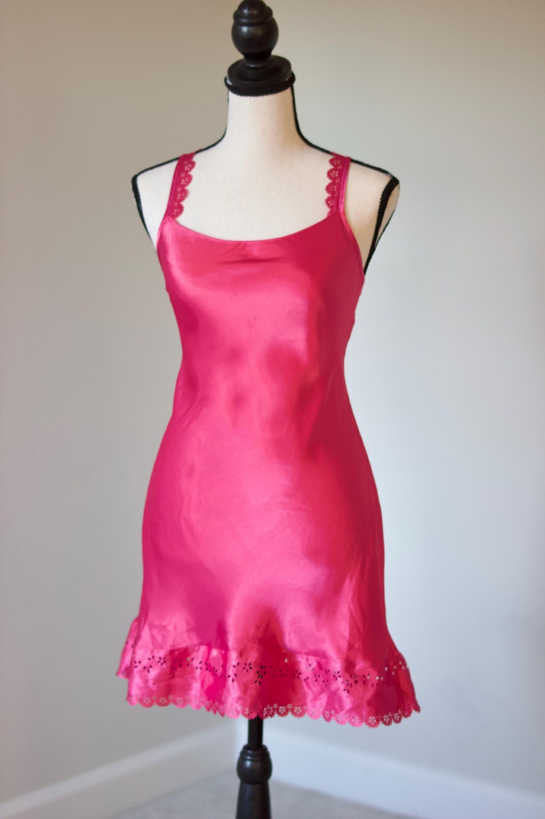 Y2K Hot Pink Satin Mini Dress