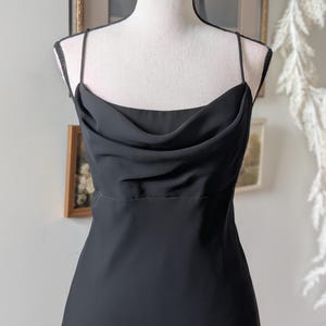 Vintage Chelsea Nites Black Cowl Neck Evening Gown Size 10