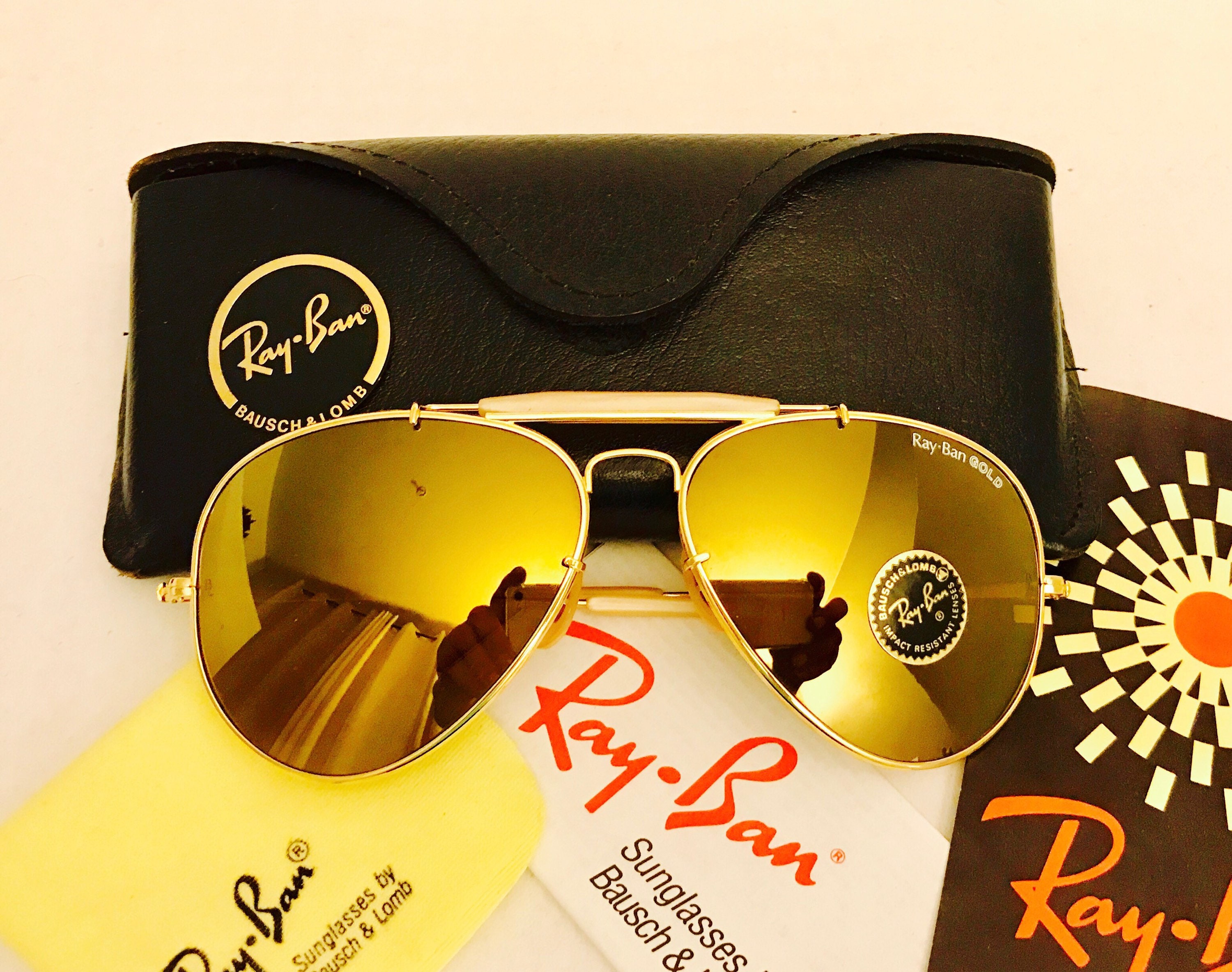 New Old Stock Gold 62M Vintage Aviator Outdoorsman Ray Ban - Etsy