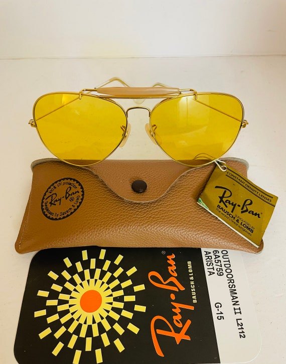 62m New Old Stock Vintage Ray Ban Yellow Kalichrom USA Bausch