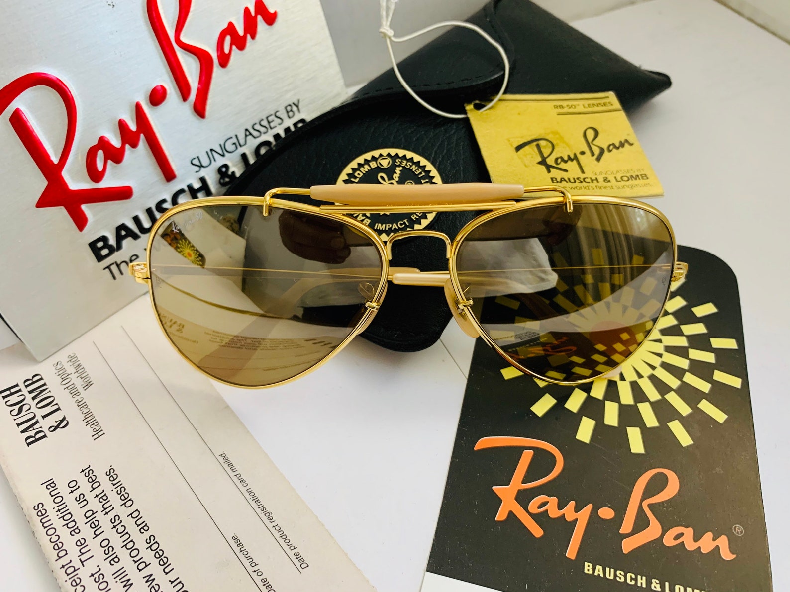 New 58m Vintage Aviator Outdoorsman Ray Ban 50th Anniversary | Etsy