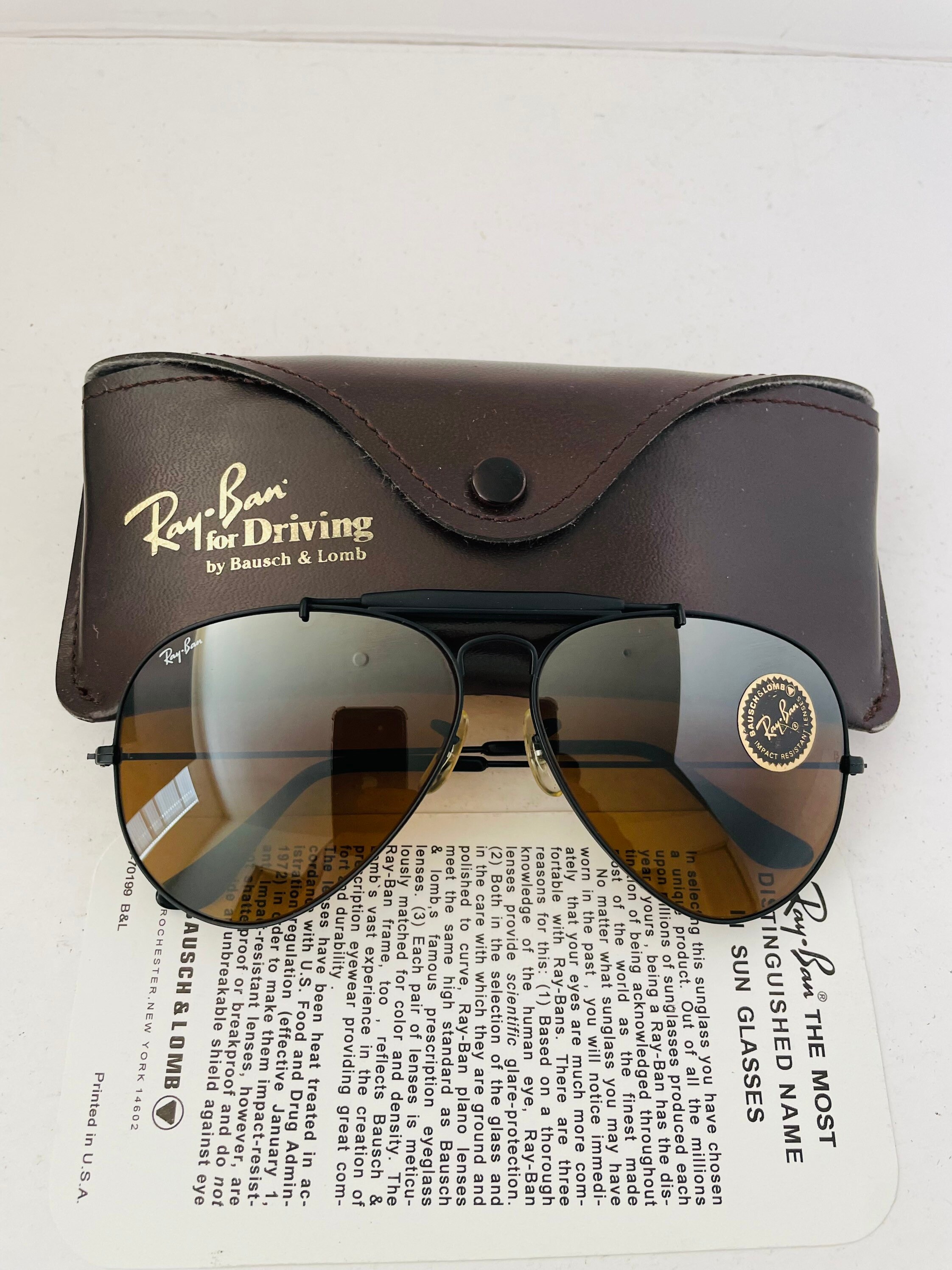 62M New Old Stock Vintage Aviator Ray Ban Brown B15 Top - Etsy Sweden